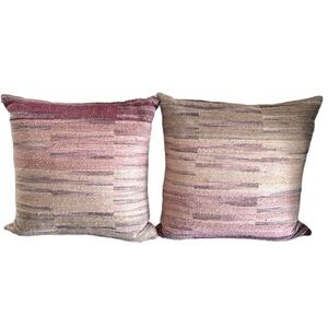 Decorative Square Pillows, Pink/Brown, set of 2